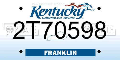 2T70598 Kentucky License Plate