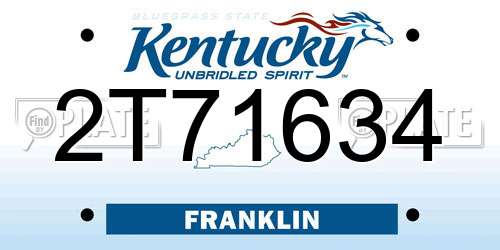 2T71634 Kentucky License Plate
