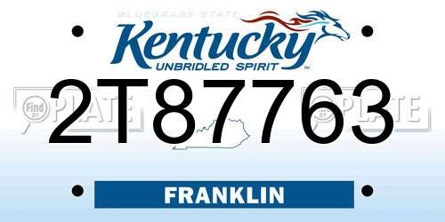 2T87763 Kentucky License Plate