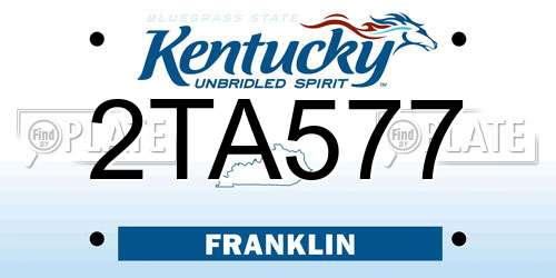 2TA577 Kentucky License Plate