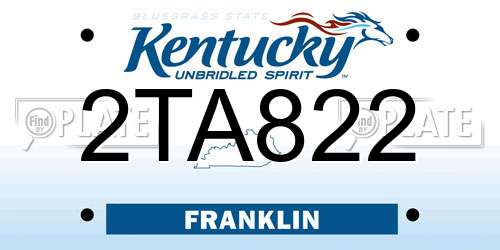2TA822 Kentucky License Plate