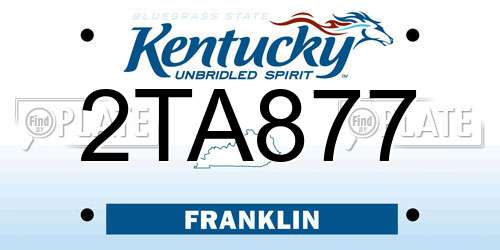 2TA877 Kentucky License Plate