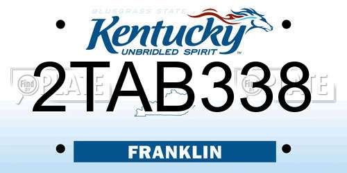 2TAB338 Kentucky License Plate
