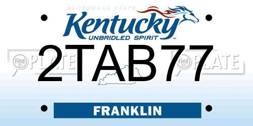 2TAB77 Kentucky License Plate