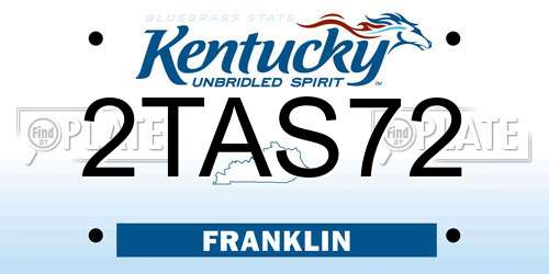 2TAS72 Kentucky License Plate