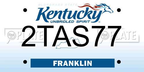 2TAS77 Kentucky License Plate