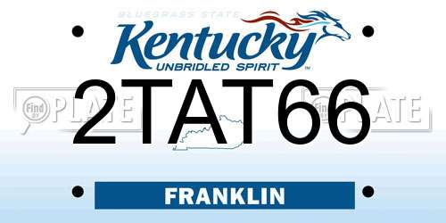 2TAT66 Kentucky License Plate