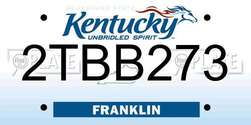 2TBB273 Kentucky License Plate