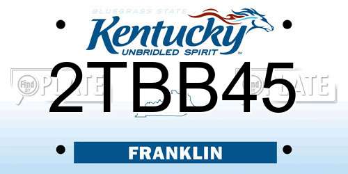 2TBB45 Kentucky License Plate