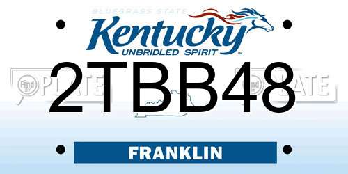 2TBB48 Kentucky License Plate