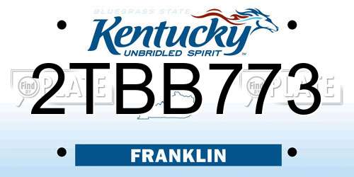 2TBB773 Kentucky License Plate