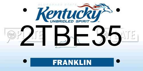 2TBE35 Kentucky License Plate