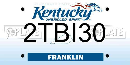 2TBI30 Kentucky License Plate