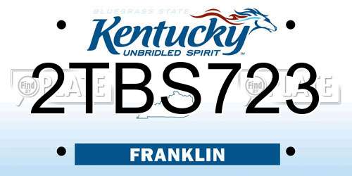 2TBS723 Kentucky License Plate