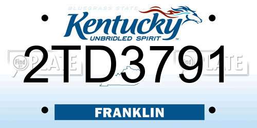 2TD3791 Kentucky License Plate