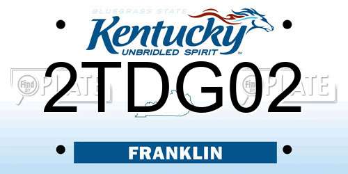 2TDG02 Kentucky License Plate