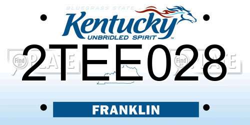 2TEE028 Kentucky License Plate