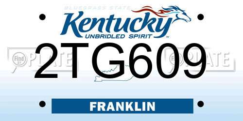 2TG609 Kentucky License Plate