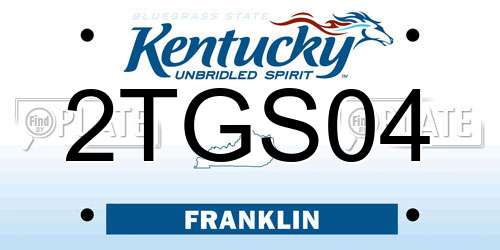 2TGS04 Kentucky License Plate