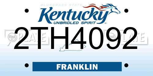 2TH4092 Kentucky License Plate