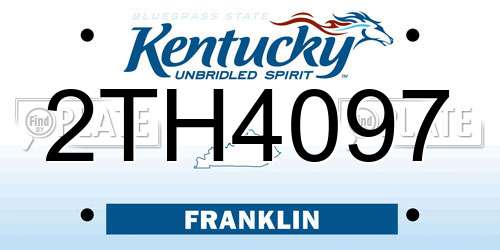 2TH4097 Kentucky License Plate
