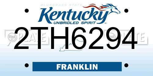 2TH6294 Kentucky License Plate
