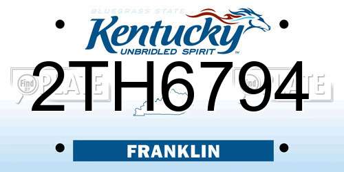 2TH6794 Kentucky License Plate