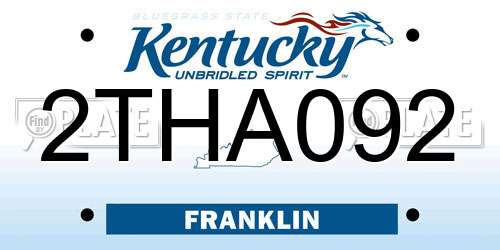 2THA092 Kentucky License Plate