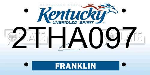 2THA097 Kentucky License Plate