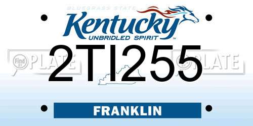 2TI255 Kentucky License Plate
