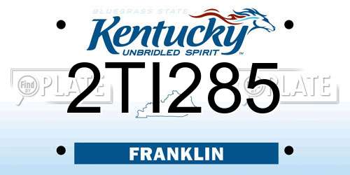 2TI285 Kentucky License Plate