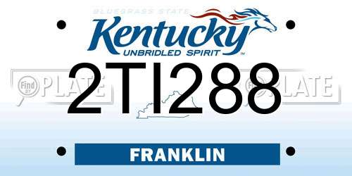 2TI288 Kentucky License Plate