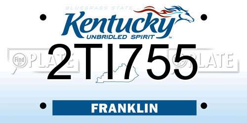 2TI755 Kentucky License Plate