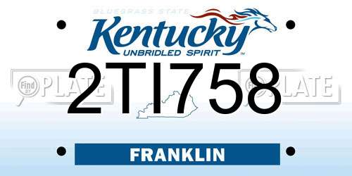 2TI758 Kentucky License Plate