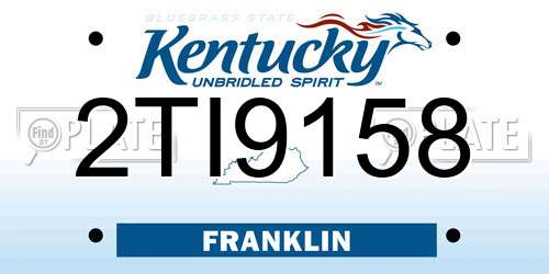 2TI9158 Kentucky License Plate