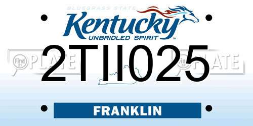 2TII025 Kentucky License Plate