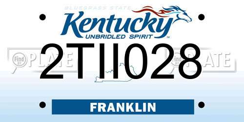 2TII028 Kentucky License Plate