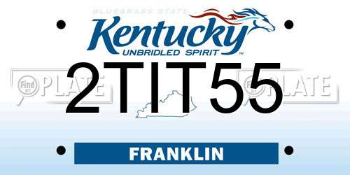 2TIT55 Kentucky License Plate
