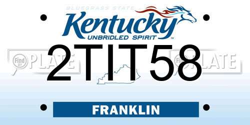 2TIT58 Kentucky License Plate