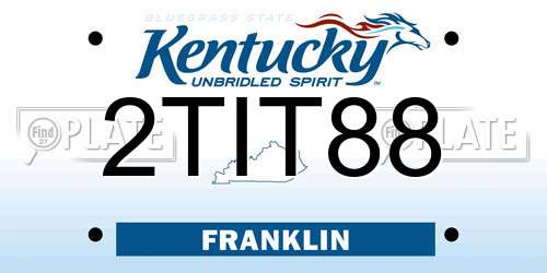 2TIT88 Kentucky License Plate