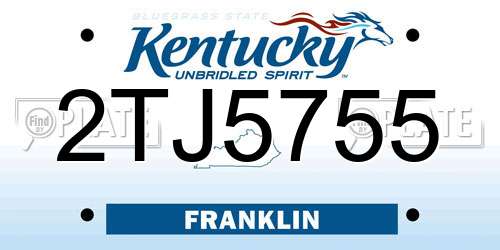 2TJ5755 Kentucky License Plate