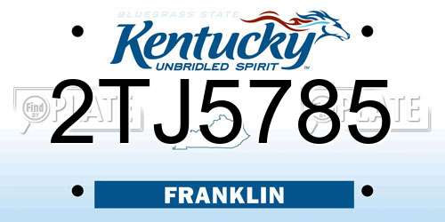 2TJ5785 Kentucky License Plate
