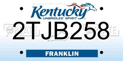 2TJB258 Kentucky License Plate