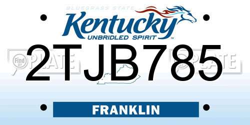 2TJB785 Kentucky License Plate