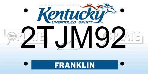 2TJM92 Kentucky License Plate