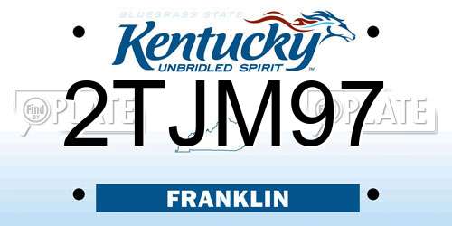 2TJM97 Kentucky License Plate