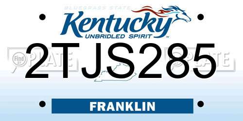 2TJS285 Kentucky License Plate