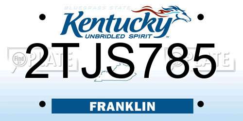 2TJS785 Kentucky License Plate