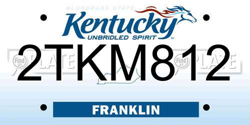 2TKM812 Kentucky License Plate