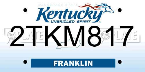 2TKM817 Kentucky License Plate